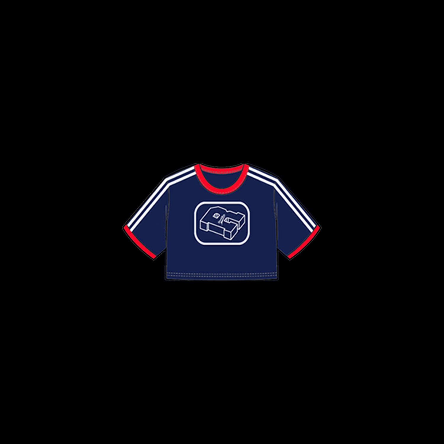 Navy Blue R-Block Crop Top