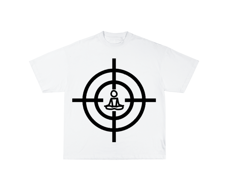 WHITE AND BLACK TARGET TEE