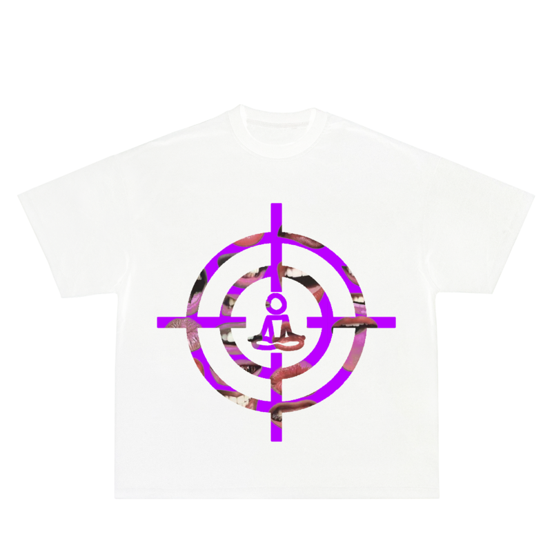 WHT PUPLE TARGET TEE