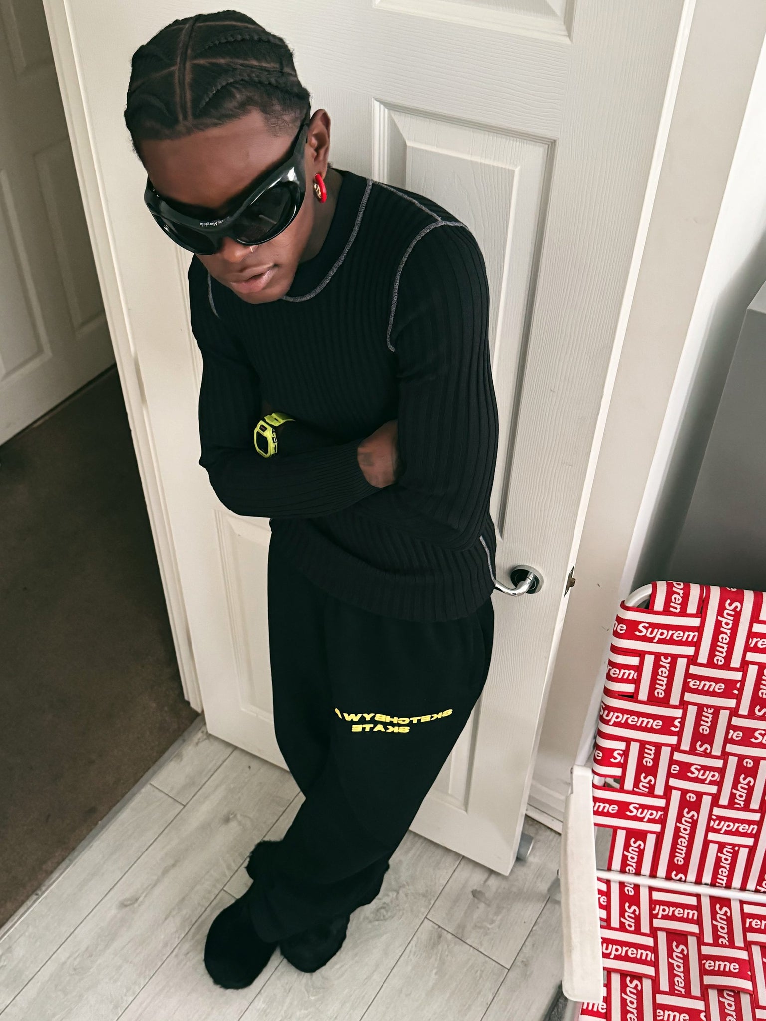 BLACK MIRROR BAGGY SWEATPANTS