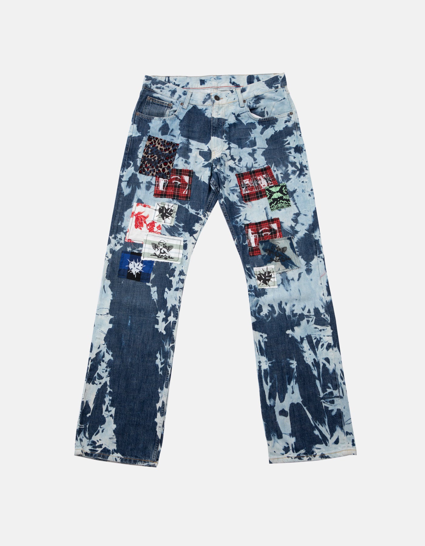 DB Decolorized Denim with Patches in Blue