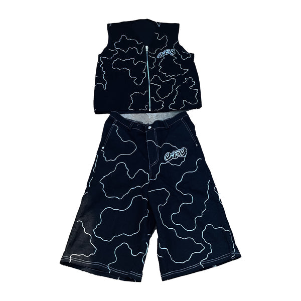 armless denim set