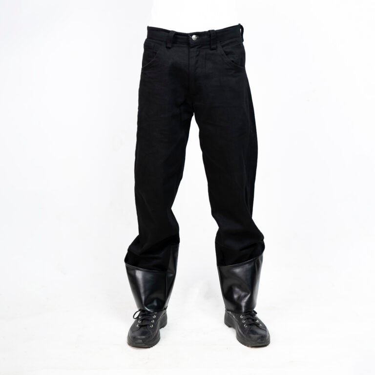 TRUST LEATHER CUFF DENIM