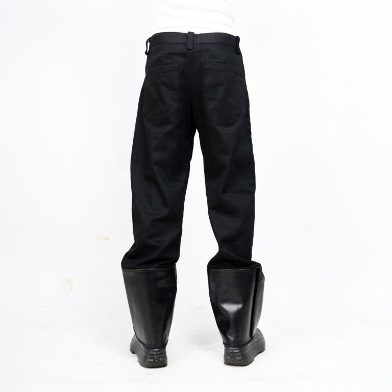 TRUST LEATHER CUFF DENIM