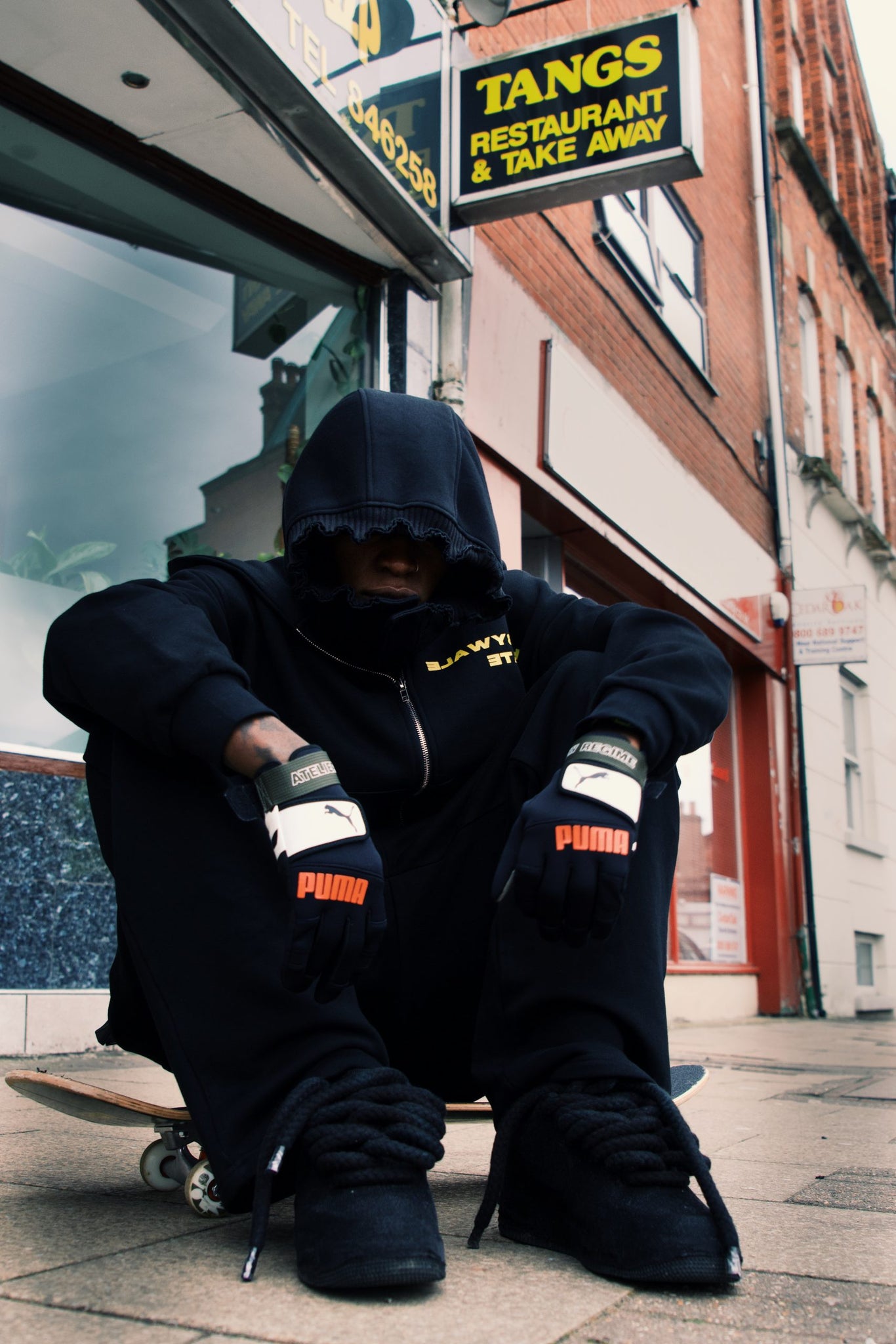 BLACK MIRROR DOUBLE ZIP UP HOODIE