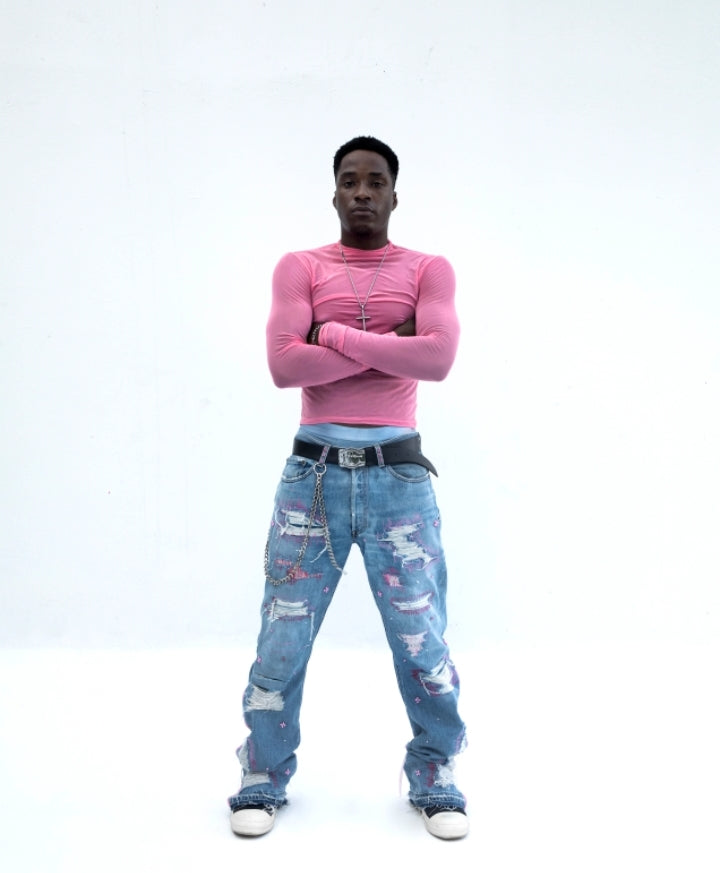 Pink stitch pants