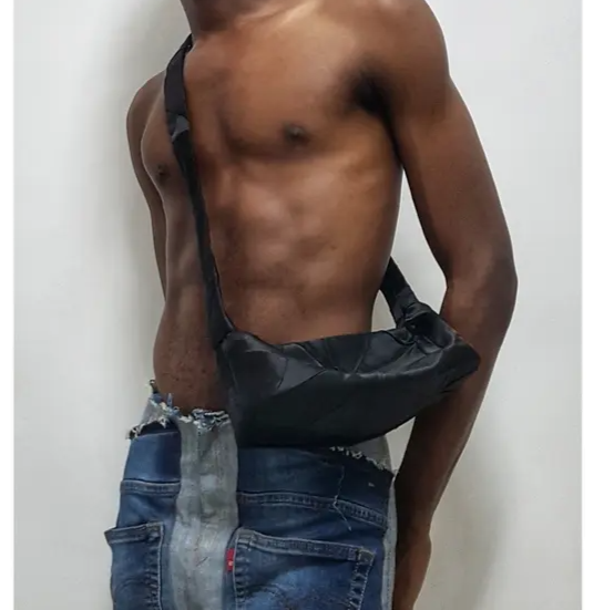 Patchwork Satin Pouch Bag