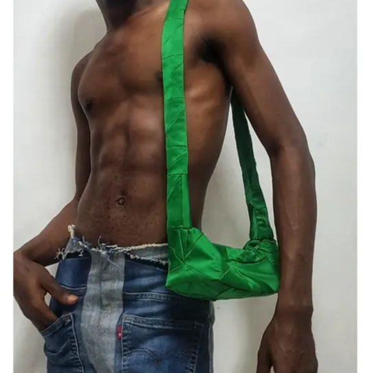 Patchwork Satin Pouch Bag