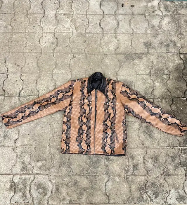 Snake Skin Leather Faux Jacket