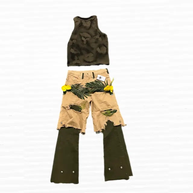 flower patchwork outfit