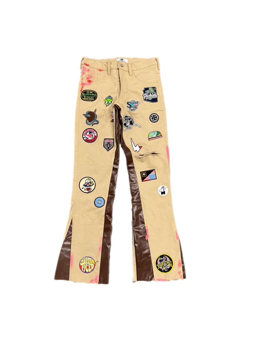 BROWN STICKER DENIM SS23