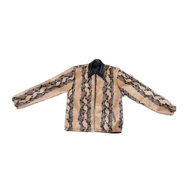 Snake Skin Leather Faux Jacket