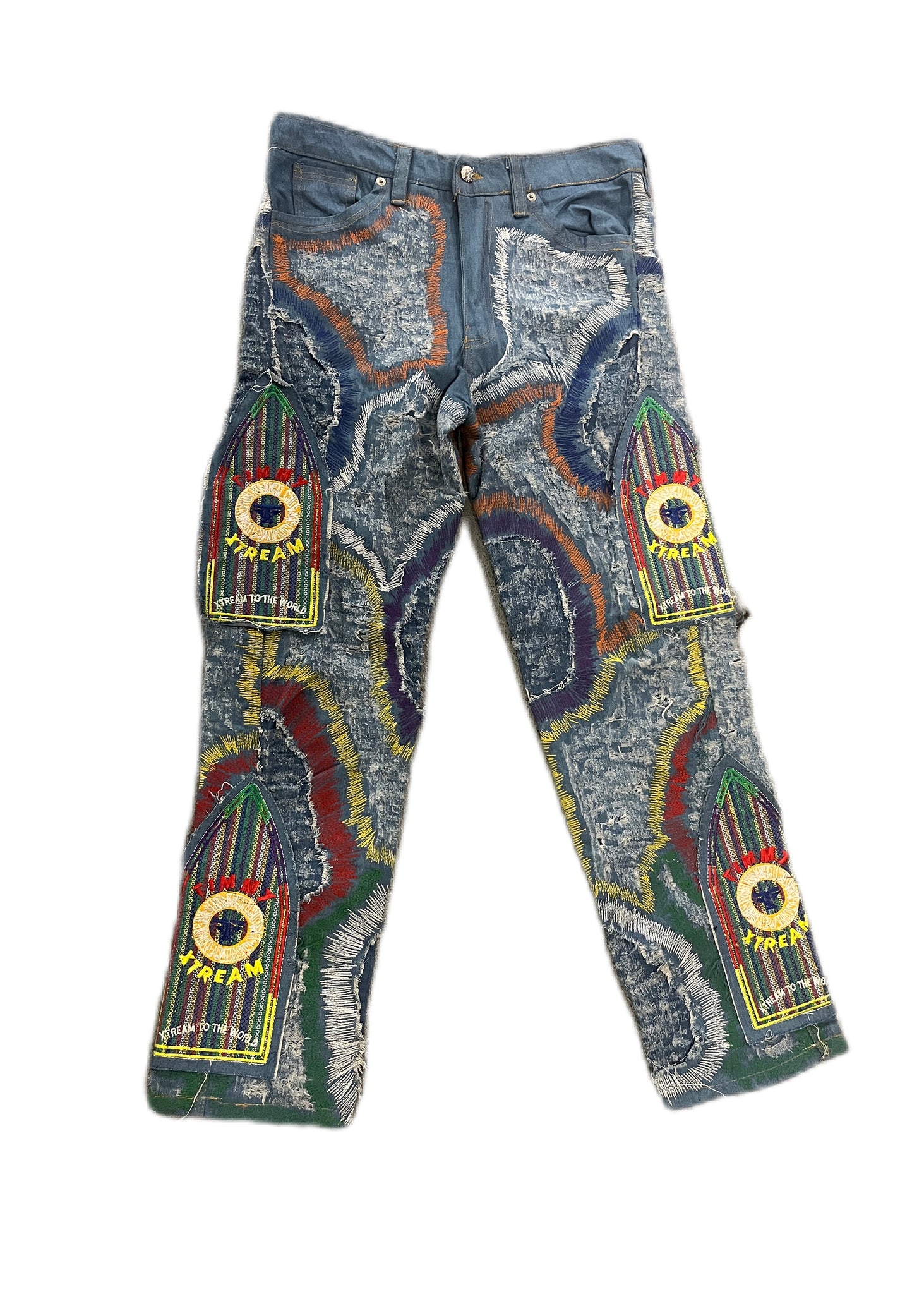 Timmy Xtream multicolored scavenger denim