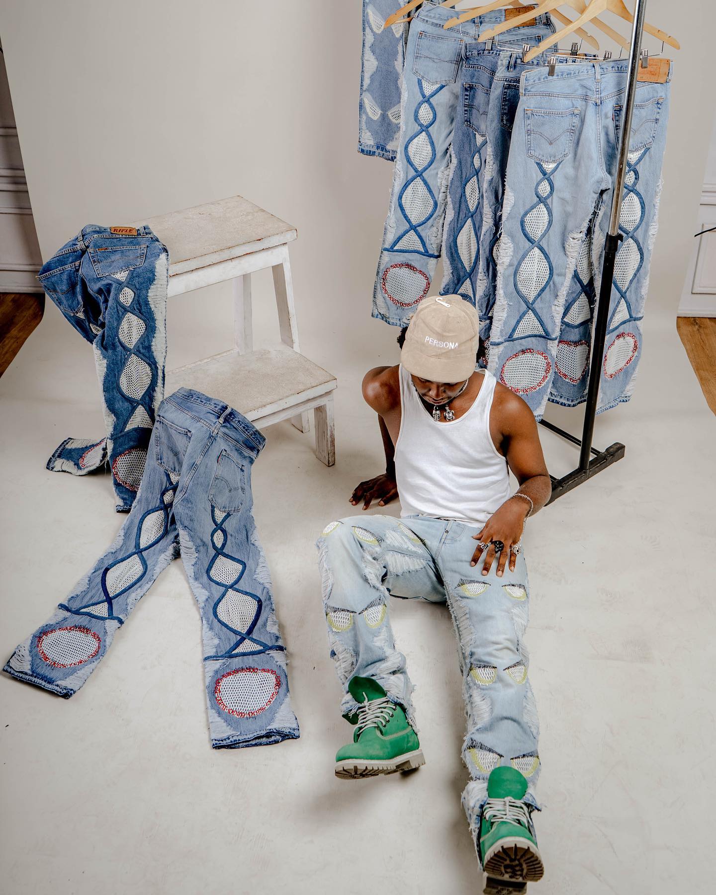 Fleece Denim Pants