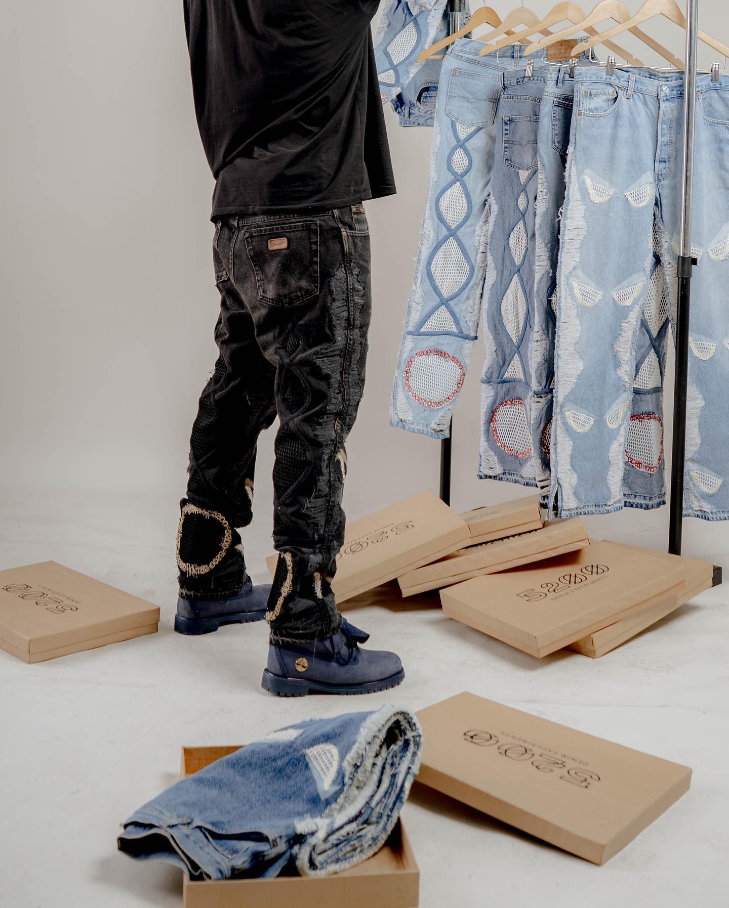 Fleece Denim Pants