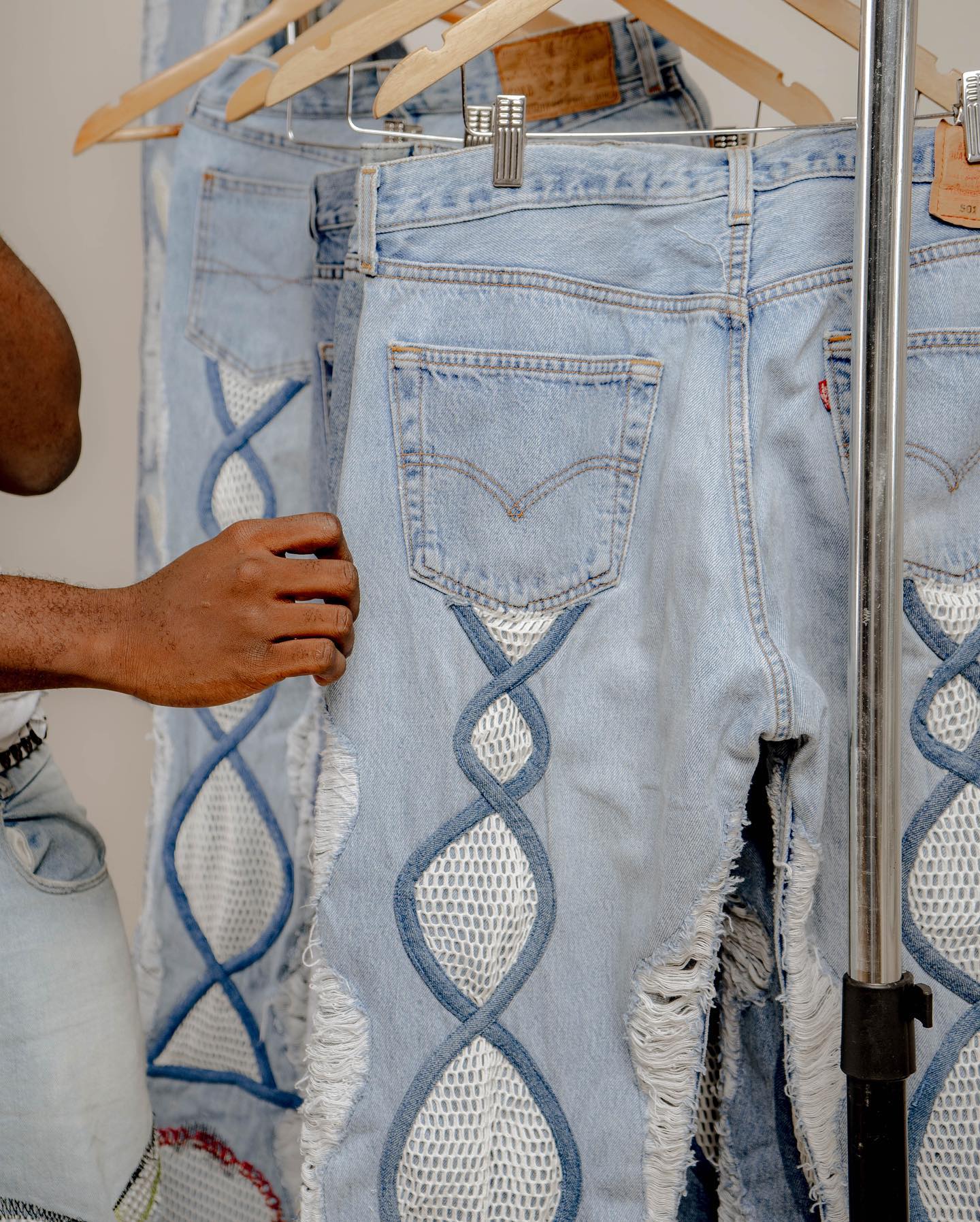 Fleece Denim Pants