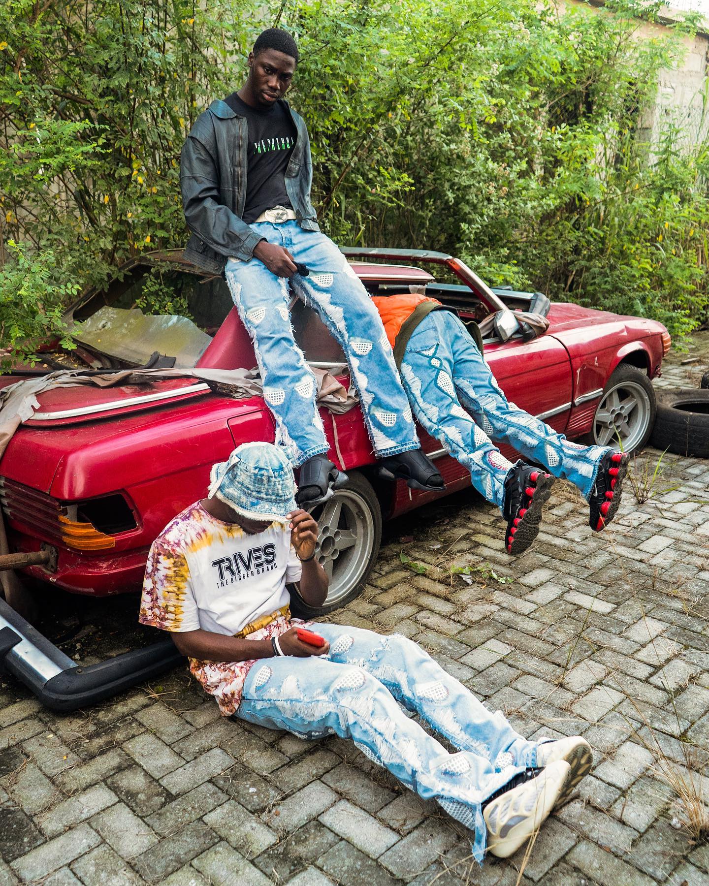 Fleece Denim Pants