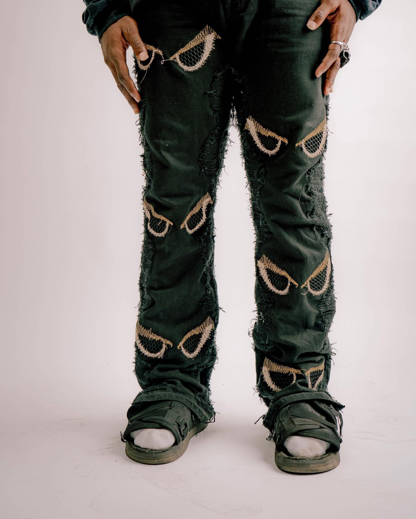 Fleece Denim Pants