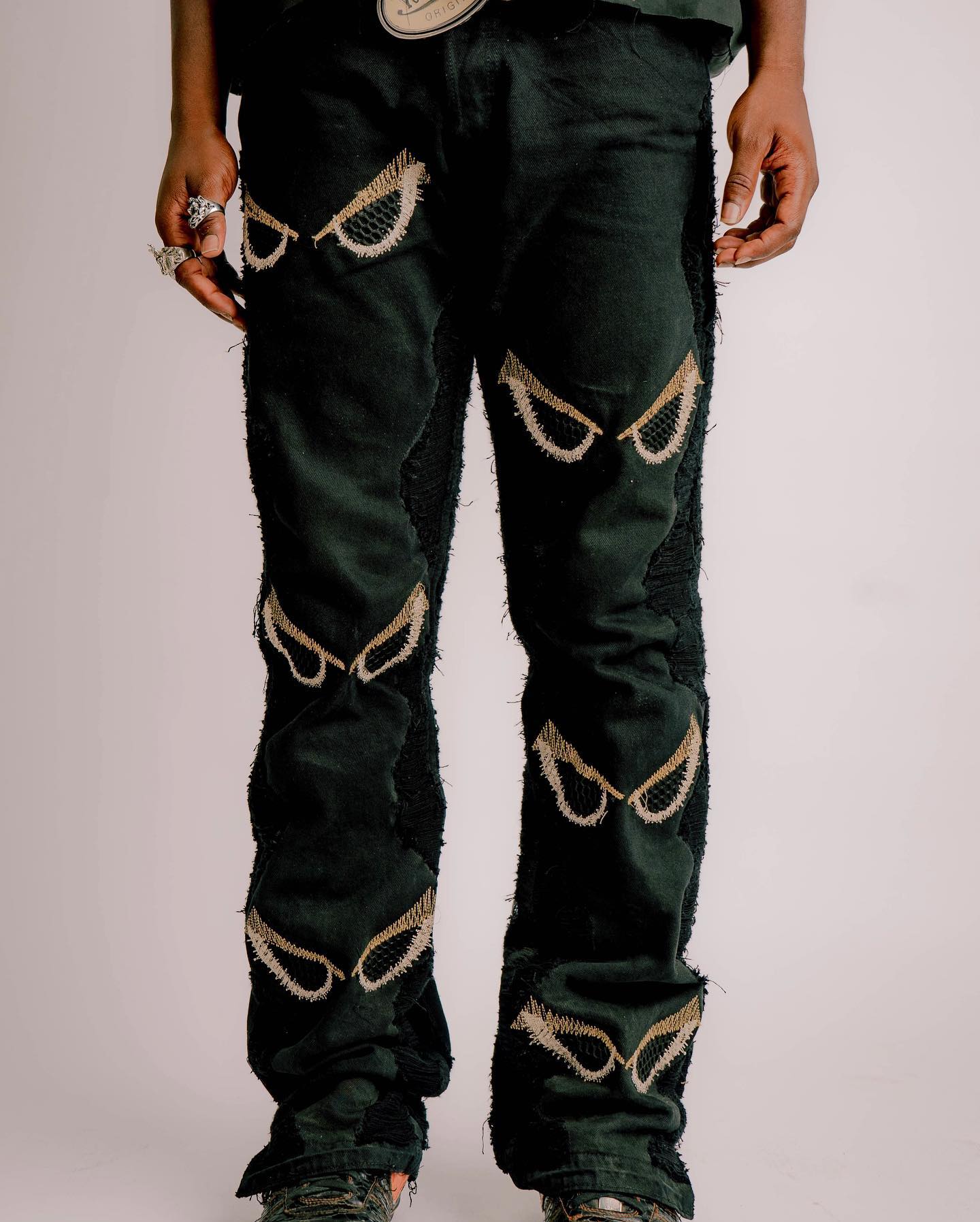 Fleece Denim Pants