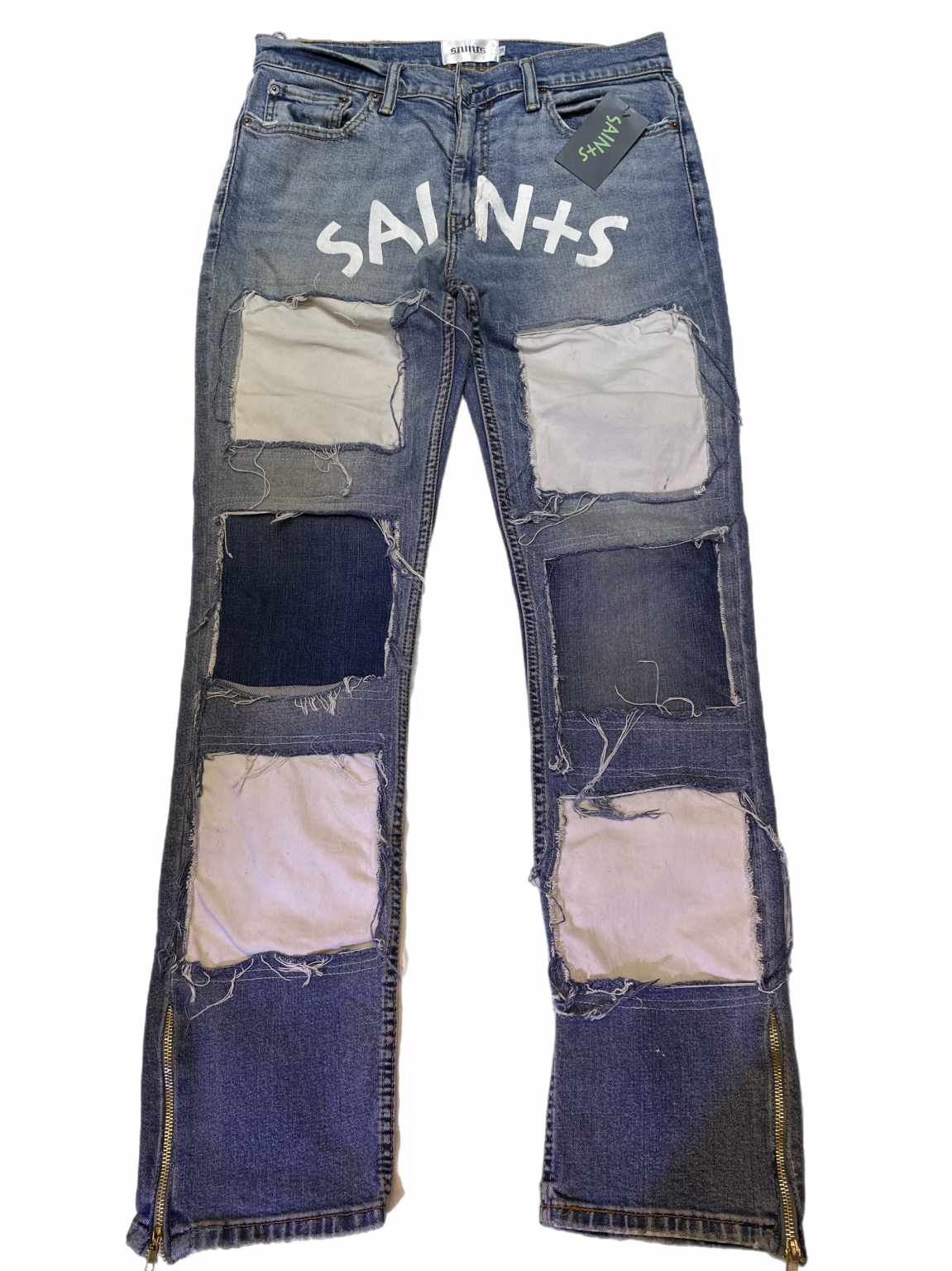 Saints Patchwork Denim: Blue Dragon