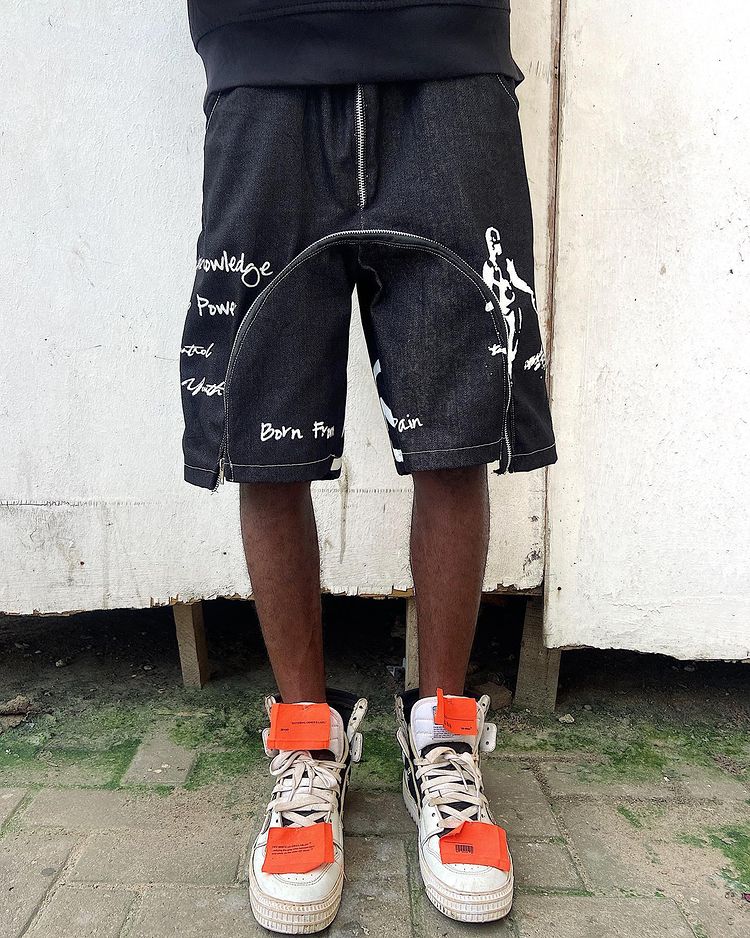 Scripture Denim Shorts
