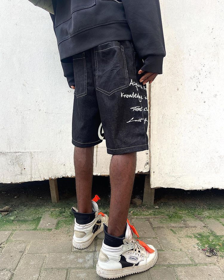 Scripture Denim Shorts