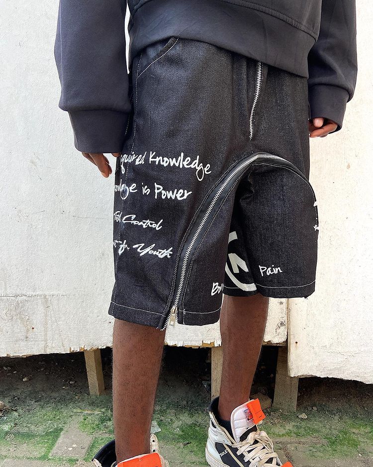 Scripture Denim Shorts