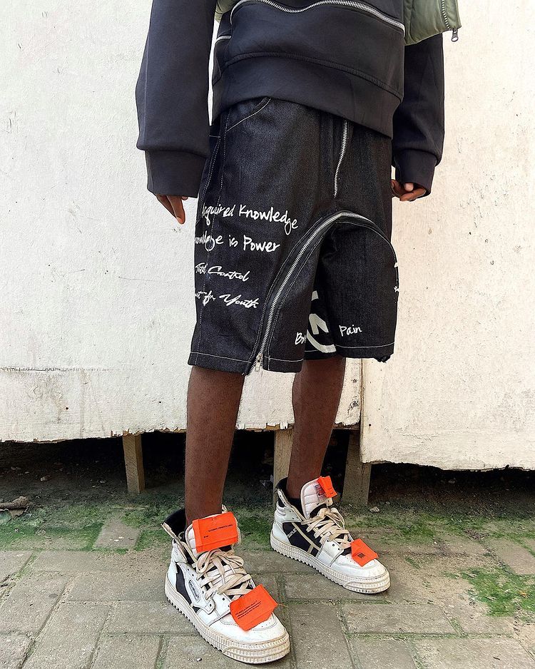Scripture Denim Shorts