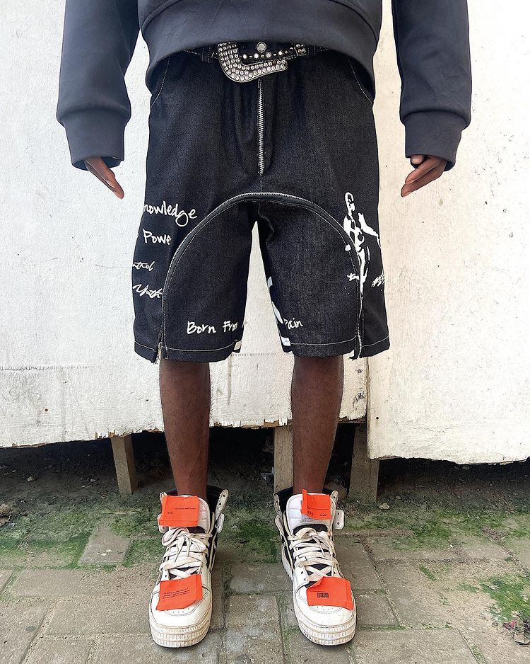 Scripture Denim Shorts
